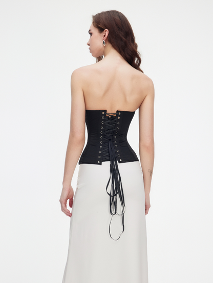 Precious Closet Black Rhinestone Cup Corset