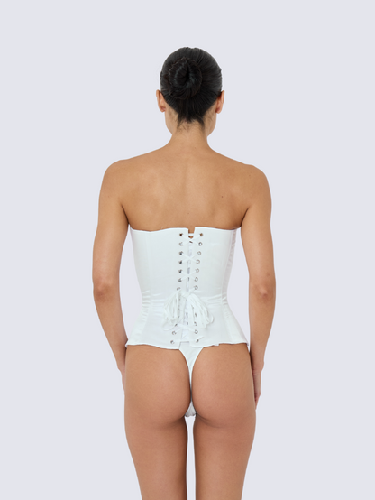 Precious Closet Satin Strapless Boned Corset Bridal Top
