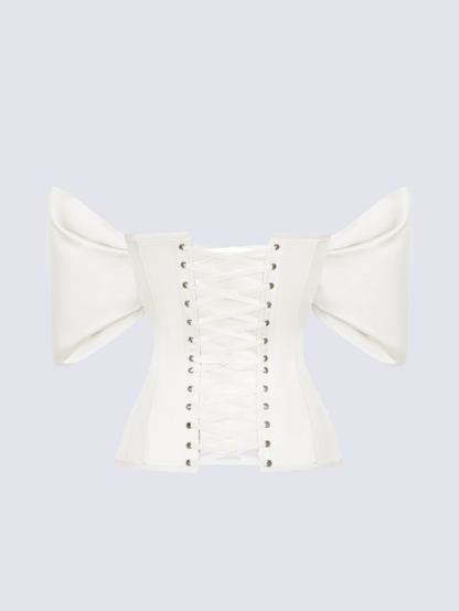 Precious Closet Black Sweetheart Flare Sleeve Corset Top
