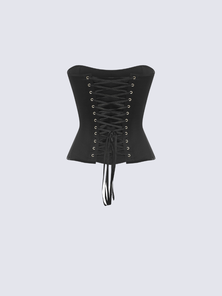 Precious Closet Satin Strapless Boned Corset Bridal Top